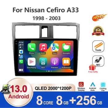 Android 13 Nissan Cefiro A33 1998 - 2003 Auto Raadio Multimeedia Video Mängija, Navigatsioon QLED 2K 4G LASTA Nr 2din 2 din BT Vahendid