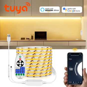 USB 5V Tuya Smart Elu Wifi COB LED Ribad Tuled APP hääljuhtimine LED Lindi Kerge Magamistuba Decor teha koostööd Google ' i Abiline Alexa