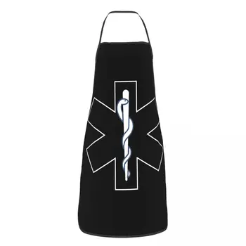 Custom Rinnatüki Paramedic Star Elu Põlle eest Unisex Toiduvalmistamis Chef Köök Emt Erakorralise Meditsiini Sümbol Tablier Köök Küpsetamine