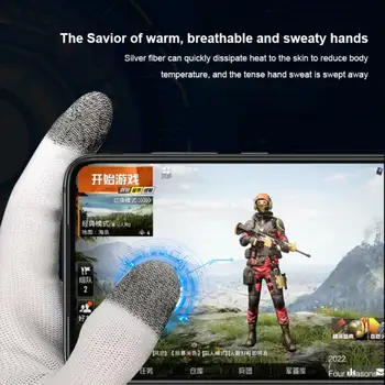 Kahe sõrme Mängude Sõrme Varrukad Mobiilne Mängu Kindad Higi-tõend Puutetundlik Ekraan, Sõrmejälje Laud Õmblusteta Mobiil mängukontrollerid