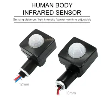 Mini Inimese Keha Infrapuna Sensorit, Ultra-õhuke Infrapuna Keha Liikumise Andur-Lüliti, LED Üleujutuste Valguses PIR Liikumisandur Reguleeritav