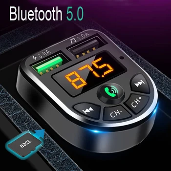 Bluetooth-5.0 MP3-Mängija Juhtmeta Audio Vastuvõtja Dual USB-3.1 Kiire Laadija FM-Edastus Auto MP3 Mängija