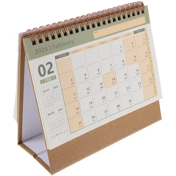 2024 Laua Kalender Seisab Klapp Tabel Pad Väike Dekoratiivne Kontori Kaunistamiseks Paber Desktop Töö Tegevuskava
