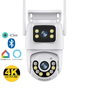 8MP PTZ WiFi Kaamera: Dual Screen, Väljas Turvalisus, 4K Kaitse, VIDEOVALVE videovalve, IP Kaamera, iCSee APP