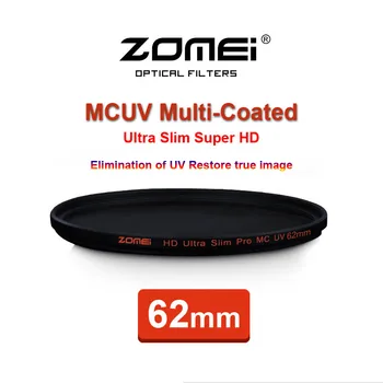 ZOMEI 62mm PRO Ultra Slim HD MCUV 18 Kiht Multi-Kaetud Optika Klaasi MC UV Filter Canon Nikon Pentax, Sony Kaamera Objektiiv 62 mm