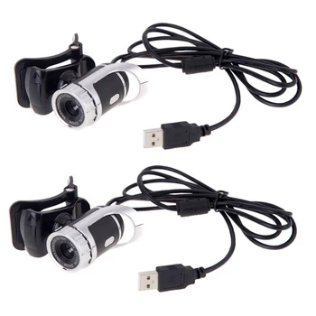 2X USB 2.0 12-Megapiksline HD-Kaamera, Web Cam 360 Kraadi Koos MIC-Clip-Desktop Skype ' i Arvutisse, ARVUTI Sülearvuti