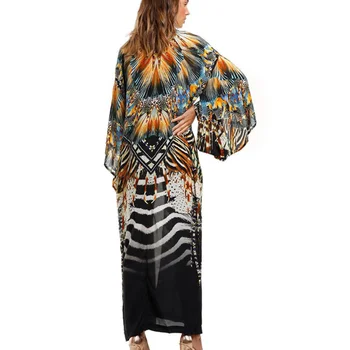 AYUALIN Seksikas Kate Üles Vintage Print Kleit Naiste Bikiinid Cover-ups Beachwear Naiste Ujumistrikoo Supelrõivad boo Beach Tuunika vestidos