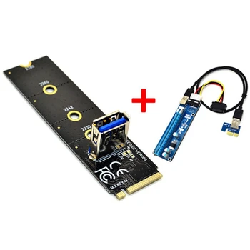 M. 2 PCI-E X16 NGFF Kaardi Adapter+PCIE 1X Kuni 16X Suur 4Pin Graafika pikendusjuhe Kaardi Adapter Komplekt BTC Kaevandamine