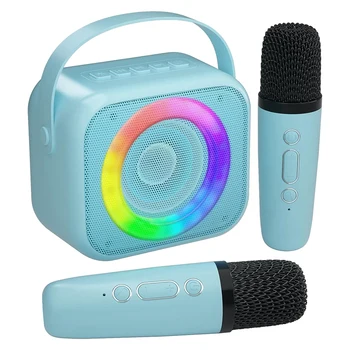 Jaemüük Karaoke Masin, Mini Kaasaskantav Bluetooth Karaoke Kõlar Koos 2 Juhtmevaba Mikrofoni Lapsed Täiskasvanud Pere Kodu Poole
