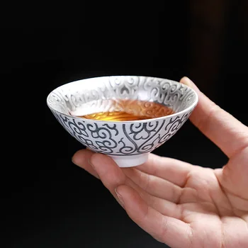 High-klassi hõbetatud keraamiline tee tassi Drinkware Hiina Kung Fu Tee Set Teacup tassi Portselan jaoks puer Oolong Tee Keraamiline Tass