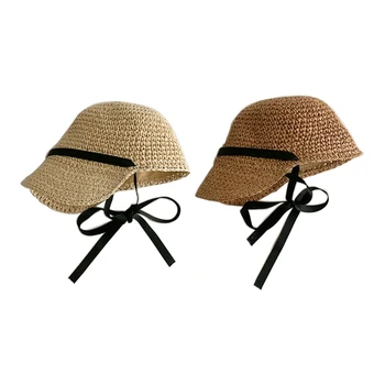 Y1UB Beebi Tüdruk Straw Hat Väljas Beebi päikesekaitse Müts Summer Beach - Cap Imiku