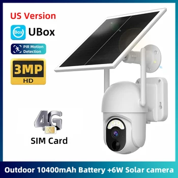Akutoitega Turvalisuse Kaamera USA-Sim-Kaardi 3MP UBox APP Väljas Veekindel PTZ PIR Liikumisandur Tuvastab Tähelepanu keskpunktis 4G Päikese Kaamera