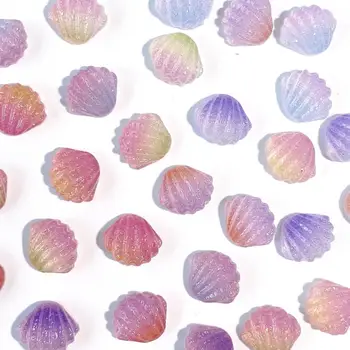 30PCS Kuma Pimedas 3D Nail Art Sea Shell Võlusid Tarvikud Osad Helendav Sära Küünte Kaunistamiseks Disain Asjade Materjal