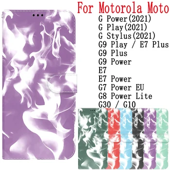 Sunjolly Motorola Moto G Power Play Stylus 2021 G9 Mängida Plus Power E7 G30 10 G8 Võimsus Lite Juhul Katta coque Flip Card Rahakoti