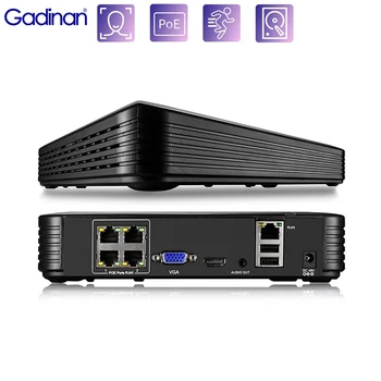 Gadinan 4CH NVR DVR POE 8MP H. 265 AI H. 264 Järelevalve CCTV Süsteemi ONVIF Security kaitse P2P ONVIF Network Video Recorder