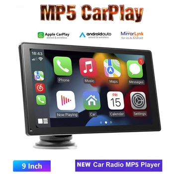 Uus 9-tolline HD-ekraan auto MP5 mängija Juhtmega või juhtmeta Apple Carplay/Android Auto Bluetooth-Ühilduvad Multimeedia Mängija