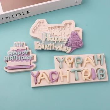 Palju Õnne Sünnipäevaks Silikoon Hallituse Sugarcraft Cupcake Küpsetamine Hallituse Fondant Kook Dekoreerimiseks Vahendid