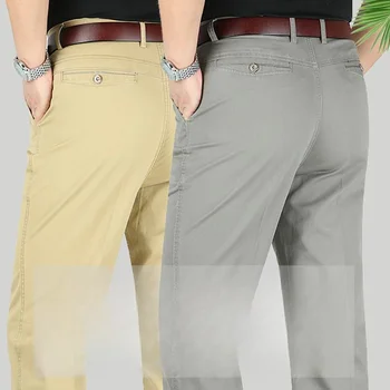 Suvel Õhuke Meeste Ülikond Püksid Sirge Micro Põletatud Puuvillane Vabaaja korea Fashion 2023 Uue Värviga Temperament Luksus A162