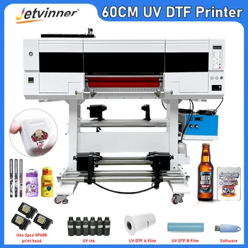 2 in 1 UV-DTF Printer Epson 3tk XP600 trükipead Prindi Laminator 60CM UV DTF trükimasina Isekleepuv Kleebis Printer