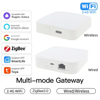 Tuya Smart Gateway Hub Multi-mode WiFi Bluetooth ZigBee Smart Home Silla APP Juhtmeta Kaugjuhtimispult Toetada Alexa Google Kodu