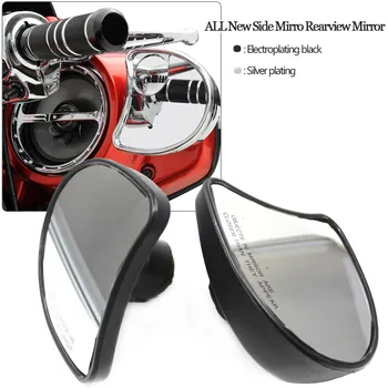 Must Hõbe Uus Voolundi Mount Rearview Mirror Hot Müük Sobib Harley Davidson Street Glide FLHX 10mm 1996-2013