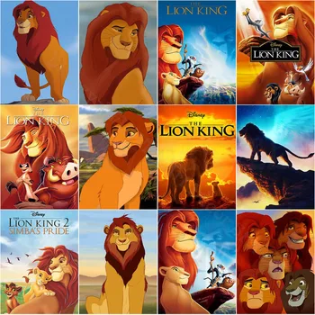 Disney Lion King Diamond Maali Vähe Lõvi Wang Simba Ristpistes Komplektid Täis Ring, Ruut Diamond Drill Tikandid Kingitus