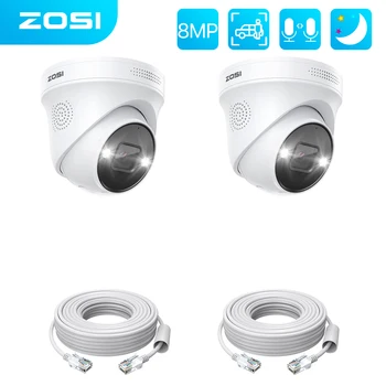 ZOSI 8MP 5MP Dome POE Kaamera Väljas Aruka Inimese Sõiduki Tuvastamine 2-Way Audio Värv Öise Nägemise Järelevalve IP Kaamera mõeldud 2pk 4PK