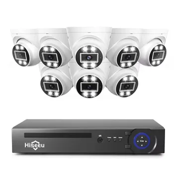 Ai smart Full värv öise nägemise Väljas kahesuunaline audio Dome IP sise-kodu Cctv Nvr 8 kanali Poe Turvalisuse Kaamera süsteemi 4K 8MP