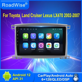8+256 Android autoraadio Toyota Land Cruiser LC100 2002 - 2007 Lexus LX470 J100 2 II 2002-2007 Carplay 4G GPS 2Din DVD Stereo